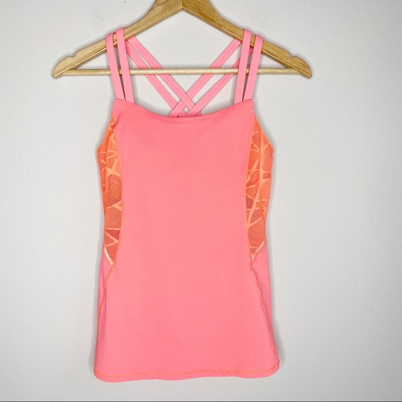 lululemon athletica Tops - Lululemon Criss Cross Tank Top Orange Pink Size 6